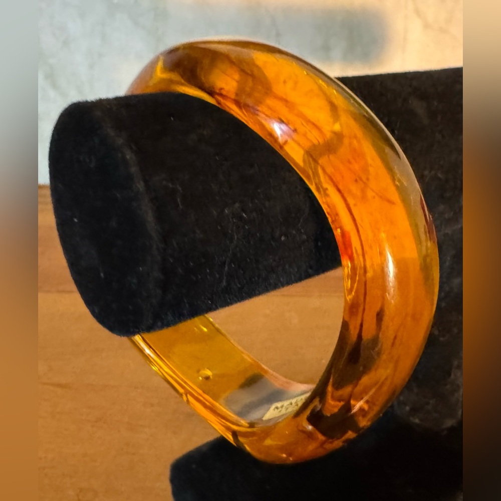 Vintage Made In Italy Amber? Bangle; 7.5”